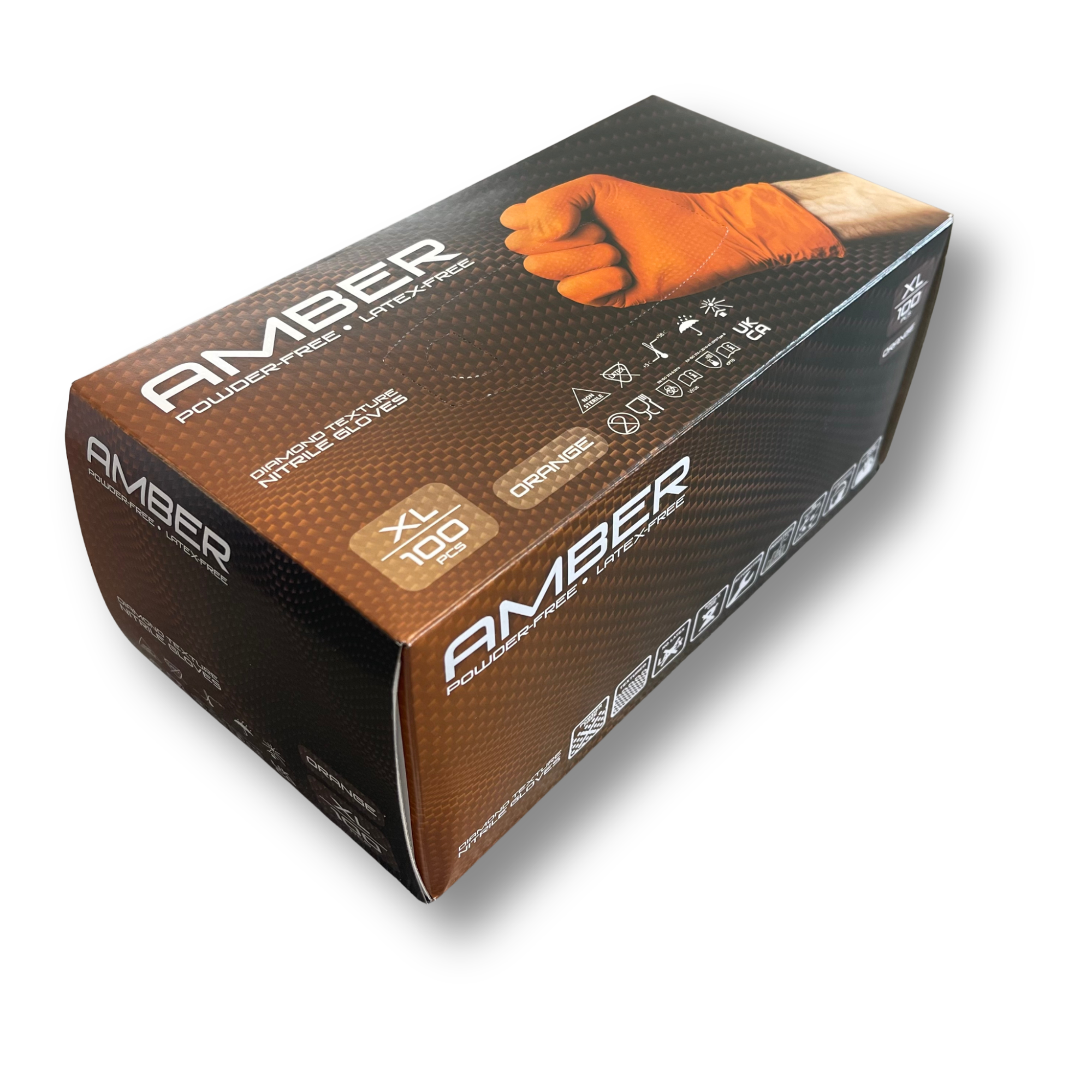 AMBER GLOVE FOR MMM calmastore【ホヤのみの出品】 Amber - 8.5g Orange Diamond Grip Nitrile Gloves (10x100) – CCG