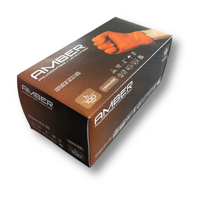 Amber - 8.5g Orange Diamond Grip Nitrile Gloves (10x100)