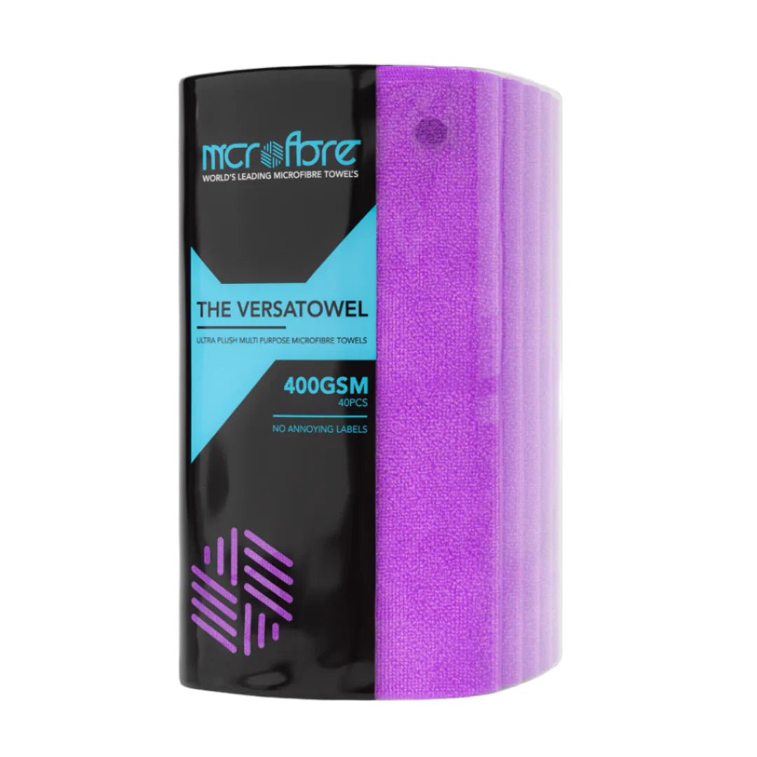 Edgeless VERSATOWEL™ Multi Purpose Plush Microfibre Towel - 40 Towels 400GSM Purple
