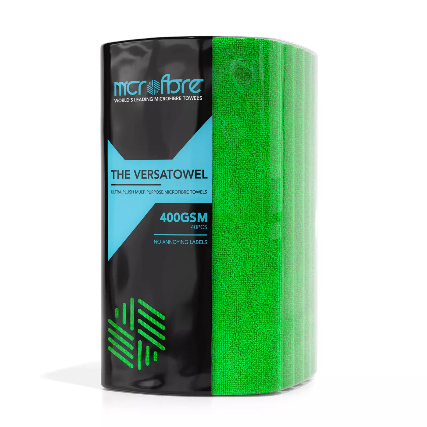 Edgeless VERSATOWEL™ Multi Purpose Plush Microfibre Towel - 40 Towels 400GSM Green